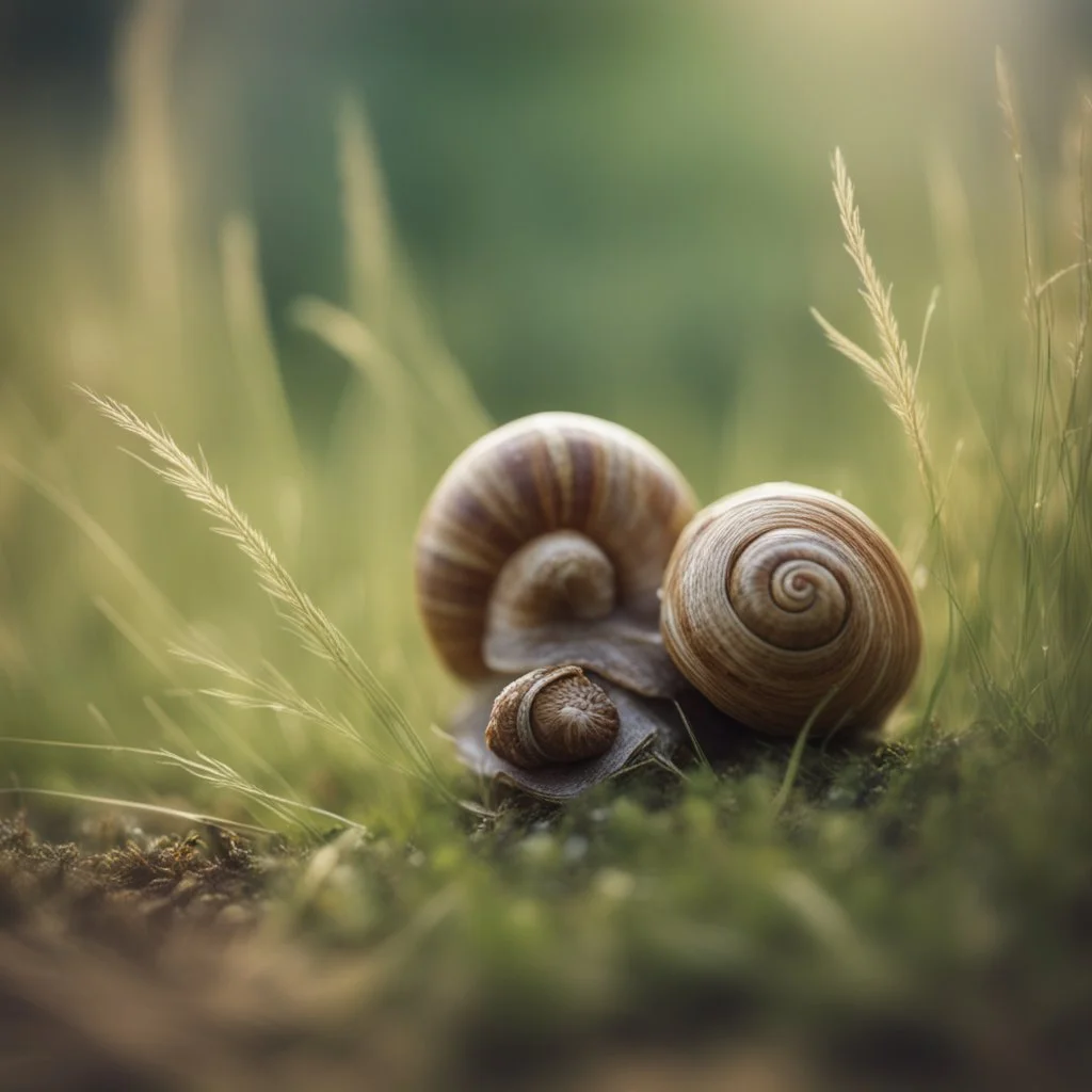 mummified snail mumie in long grass ,bokeh like f/0.8, tilt-shift lens 8k,*-