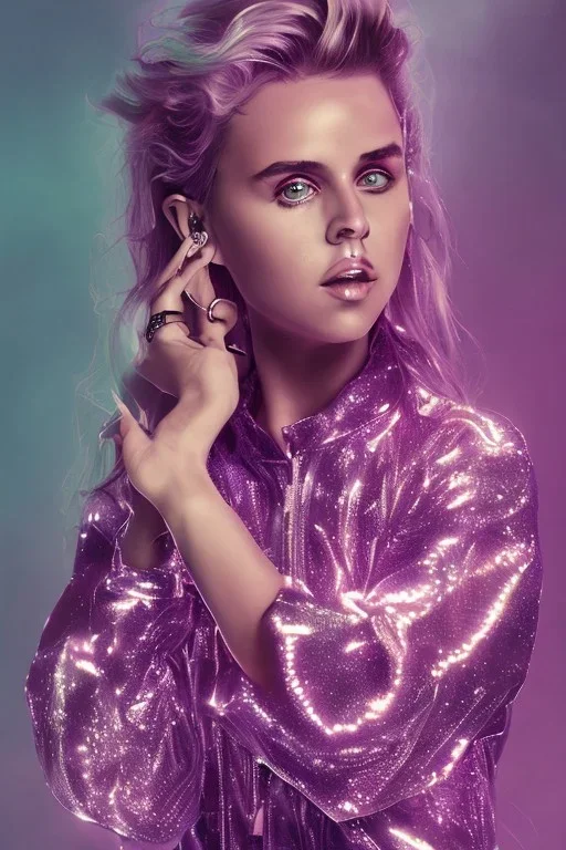 purple tones, danish singer mø, high light ,