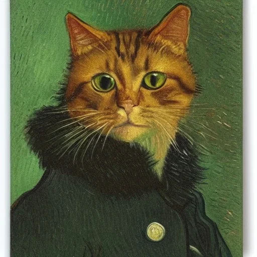 Portrait of a cat by Van Gogh