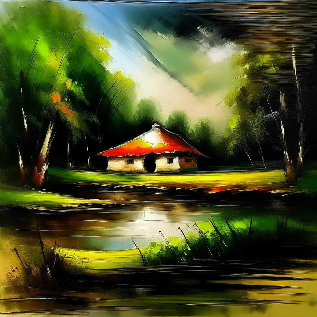 Oil painting.