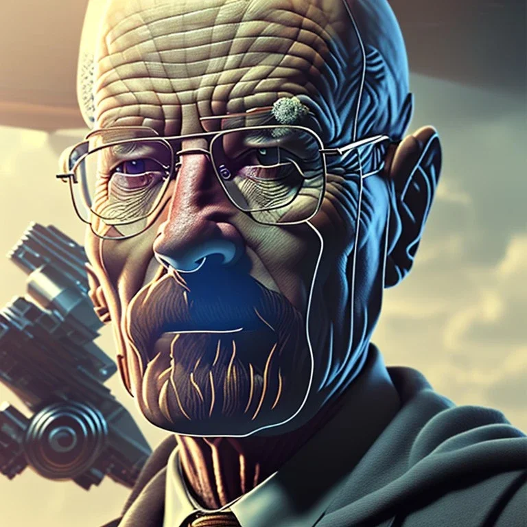 walter white, octane render, high detail, SSJ