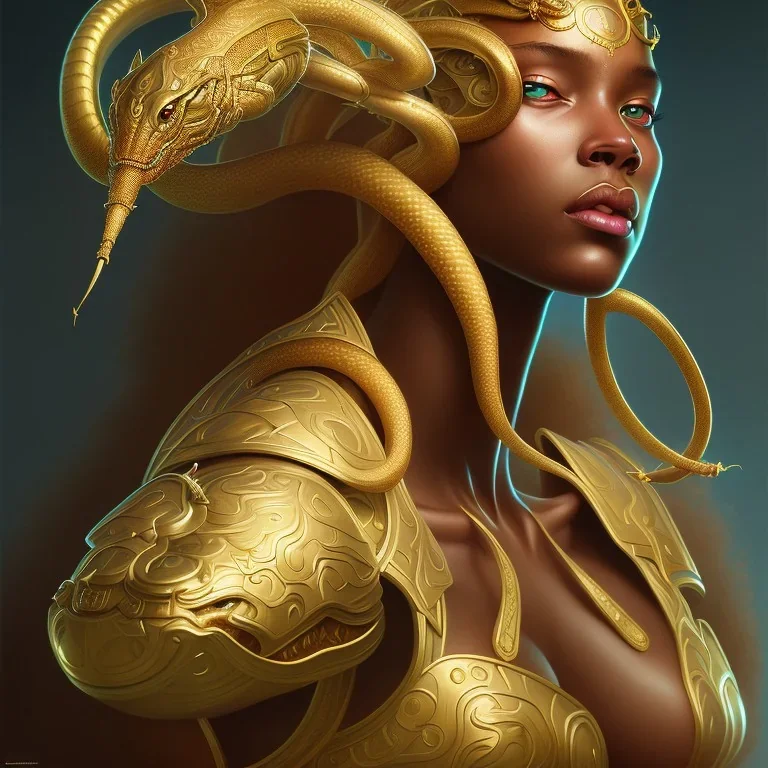 sango fantasy, fantasy magic, intricate, sharp focus, illustration, highly detailed, digital painting, concept art, matte, art germ and Boris Vallejo and kehinde wiley, masterpiece snake head long leg African afro hair sexy body golden pretty lips