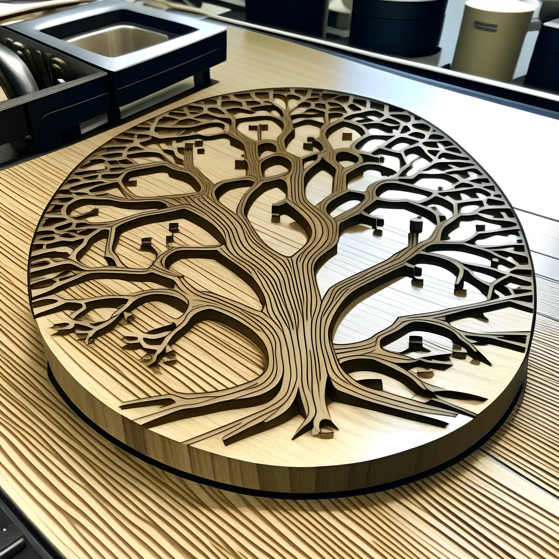 make a coaster with a treefit for laser cutting