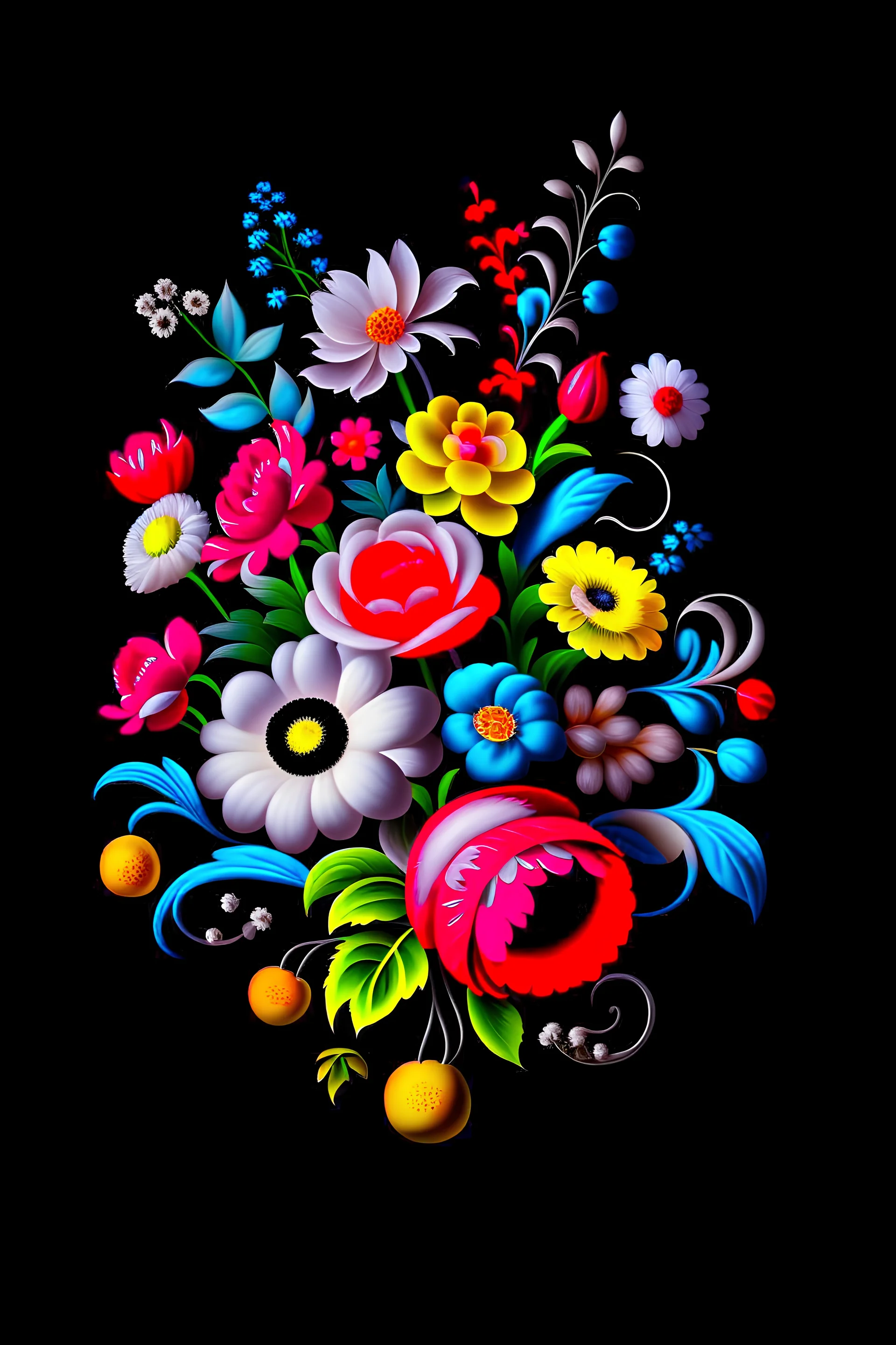 intricate floral arrangement t-shirt design