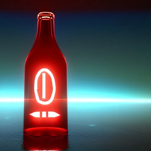 A digital message in a glass bottle. The message is the creation of artificial intelligence.