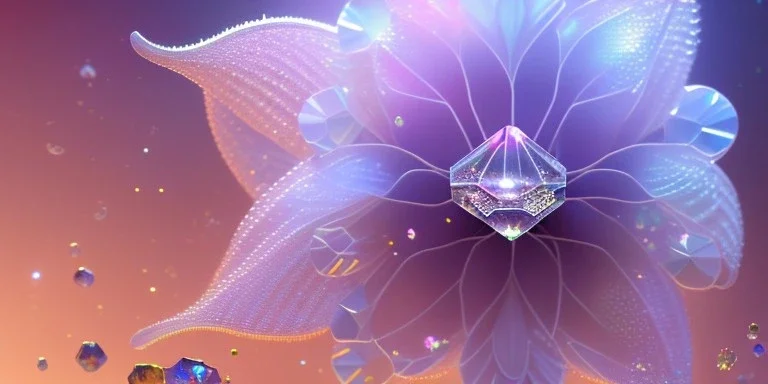 one big crystal subtle flower in a galactic ambiance with a beautiful fairy, transparent petals, delicate colors, in the foreground, full of details, smooth，soft light atmosphere, light effect，vaporwave colorful, concept art, smooth, extremely sharp detail, finely tuned detail, ultra high definition, 8 k, unreal engine 5, ultra sharp focus