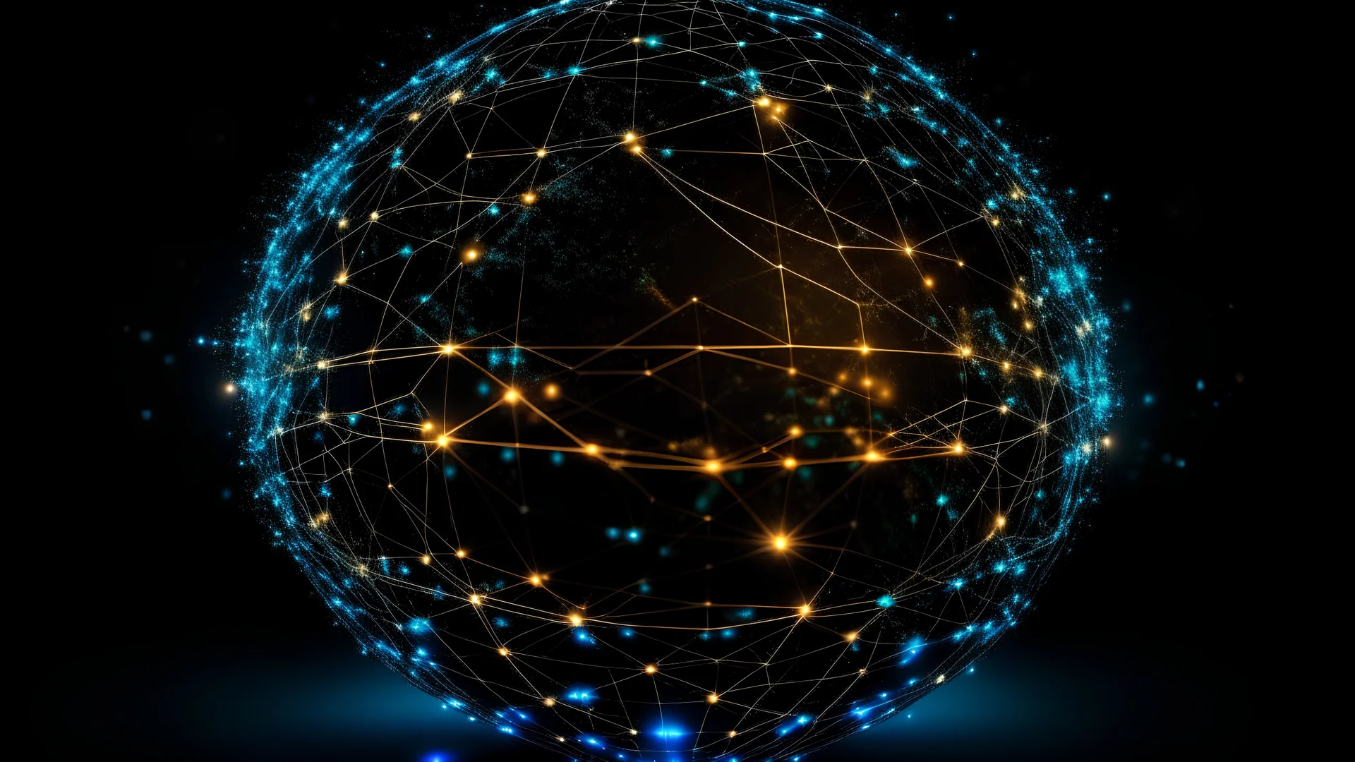 Envision a globe illuminated by interconnected nodes and lines representing the blockchain network, with glowing points of cryptocurrency transactions happening worldwide. Above the globe, digital clouds show symbols of various cryptocurrencies, emphasizing the global impact and decentralized nature of blockchain technology.