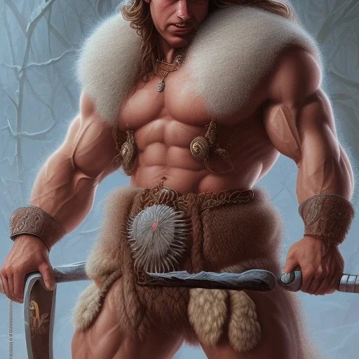 illustration bodybuilder barbarian by adrian smith ted nasmith