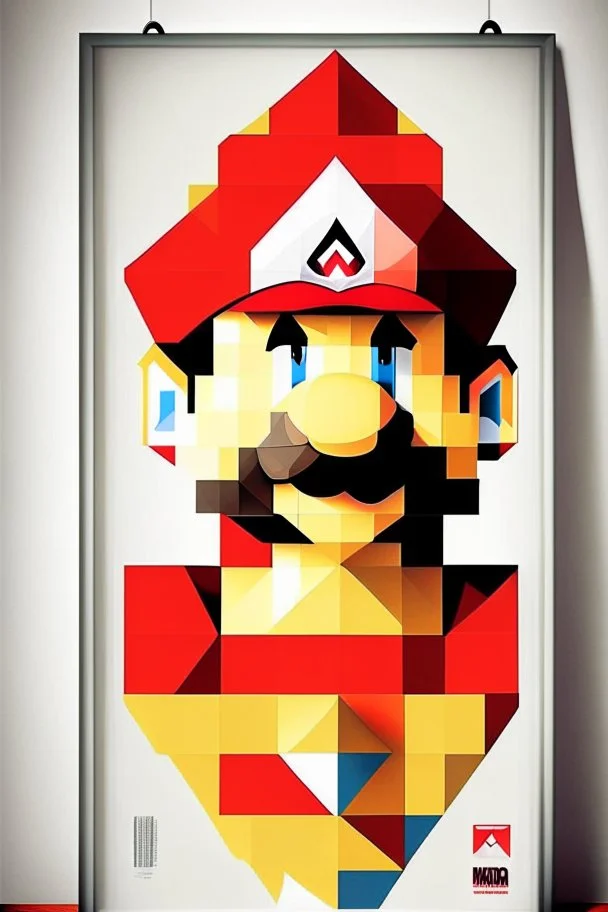 Geometric Mario poster