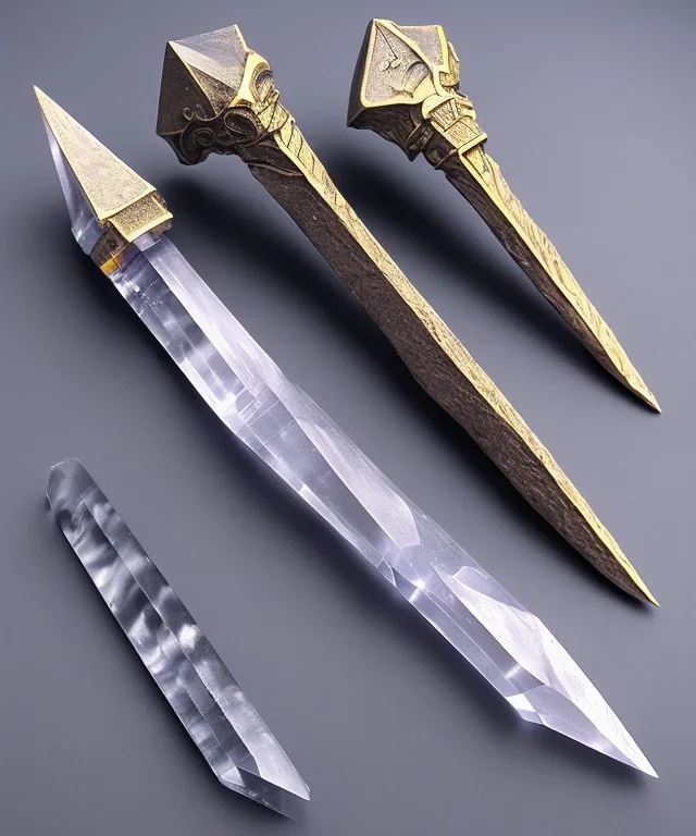 healing quartz crystal dagger shape