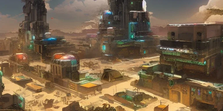 video game level design, sci-fi, latin architecture, 3d environment, concept art, cinematic, solarpunk