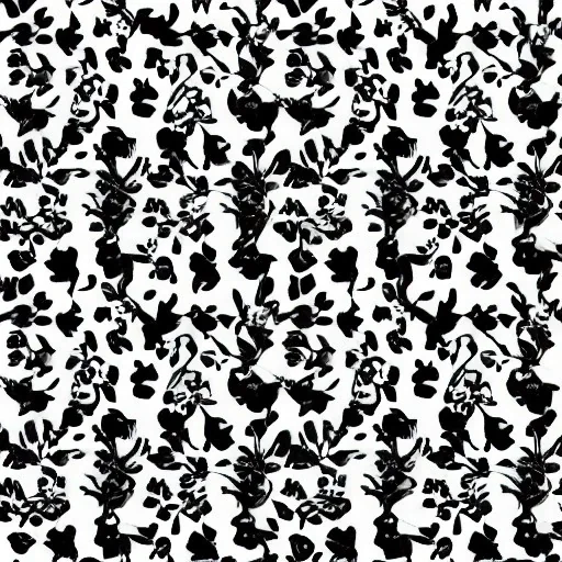 Pattern flowers black and white