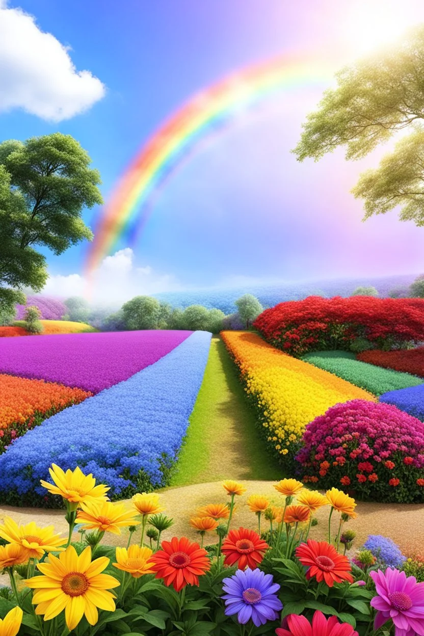 rainbow, colors, very beautiful, ,flowers garden,