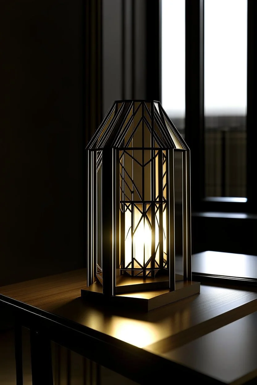 gaming table lamp inspired by dubai tower buliding architecture modern stlye. geometric form