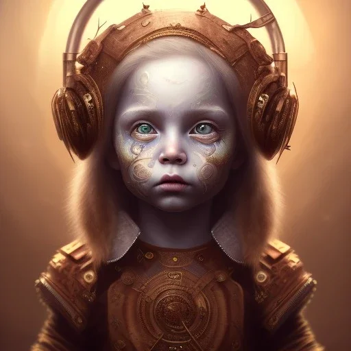 animal toddler character, ominous, facepaint, waist up portrait, intricate, oil on canvas, masterpiece, expert, insanely detailed, 4k resolution, retroanime style, cute big circular reflective eyes, cinematic smooth, intricate detail , soft smooth lighting, soft pastel colors, painted Renaissance style