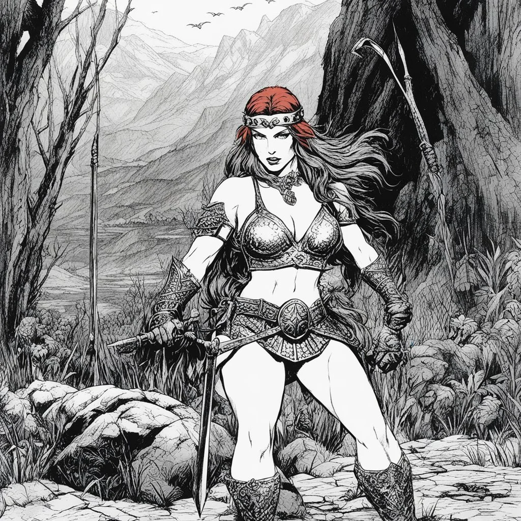 (Art by Brion Gysin) who is Red Sonja?