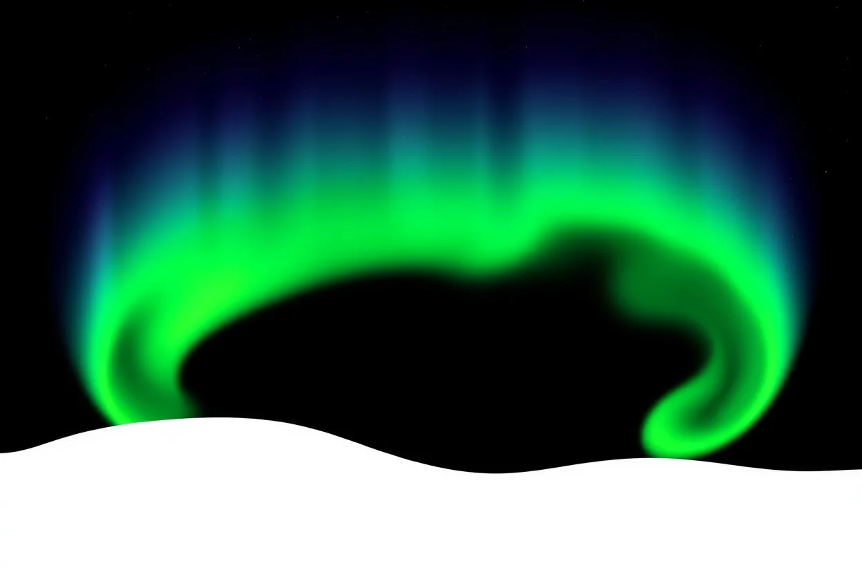 graphic shape of the aurora borealis. slight resemblance to a crown. smooth vector on black