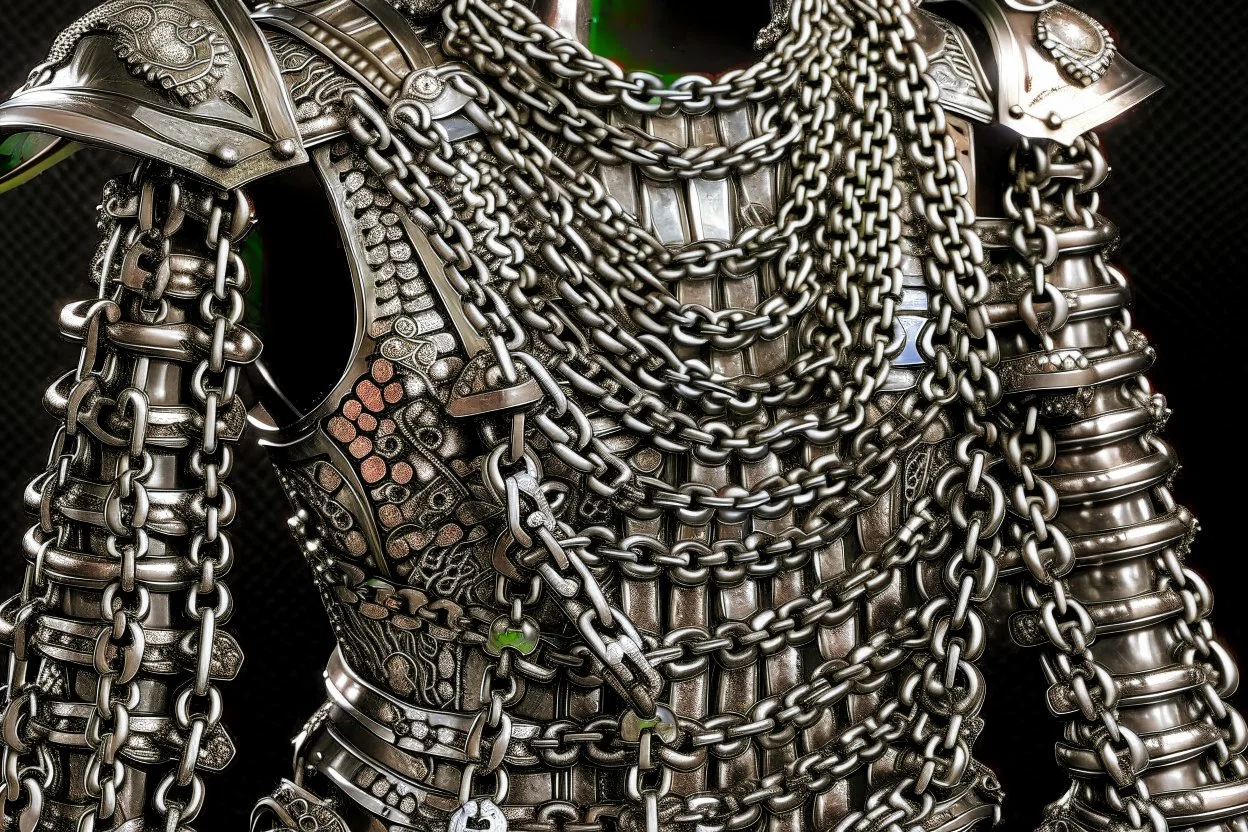 england medieval armour chains design front on shot