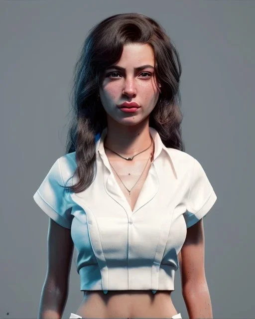 waitress woman muppet head, skin body and arms, concept art, retro style, smooth, unreal engine 5, god lights, ray tracing, RTX, lumen lighting, ultra detail, volumetric lighting, 3d.