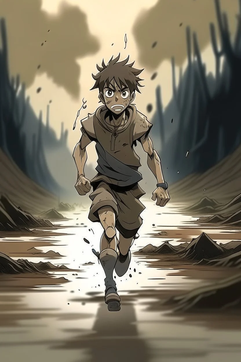 Anime aristocratic male running away in a dark corridor on Craiyon