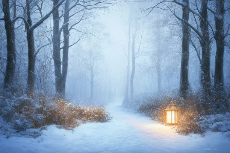 FOREST LANTERN WINTER PATH FALL