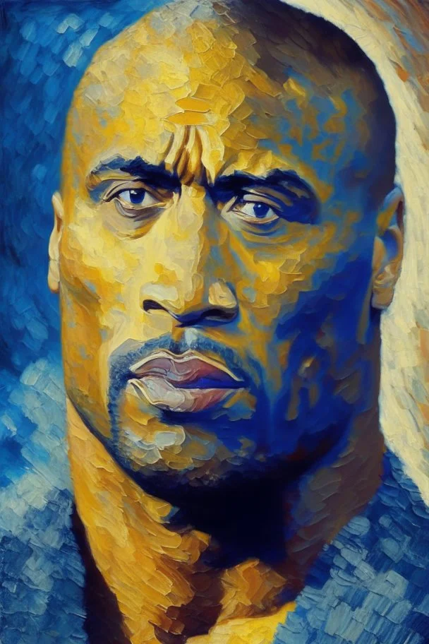 portrait of dwayne the rock johnson by vincent van gogh