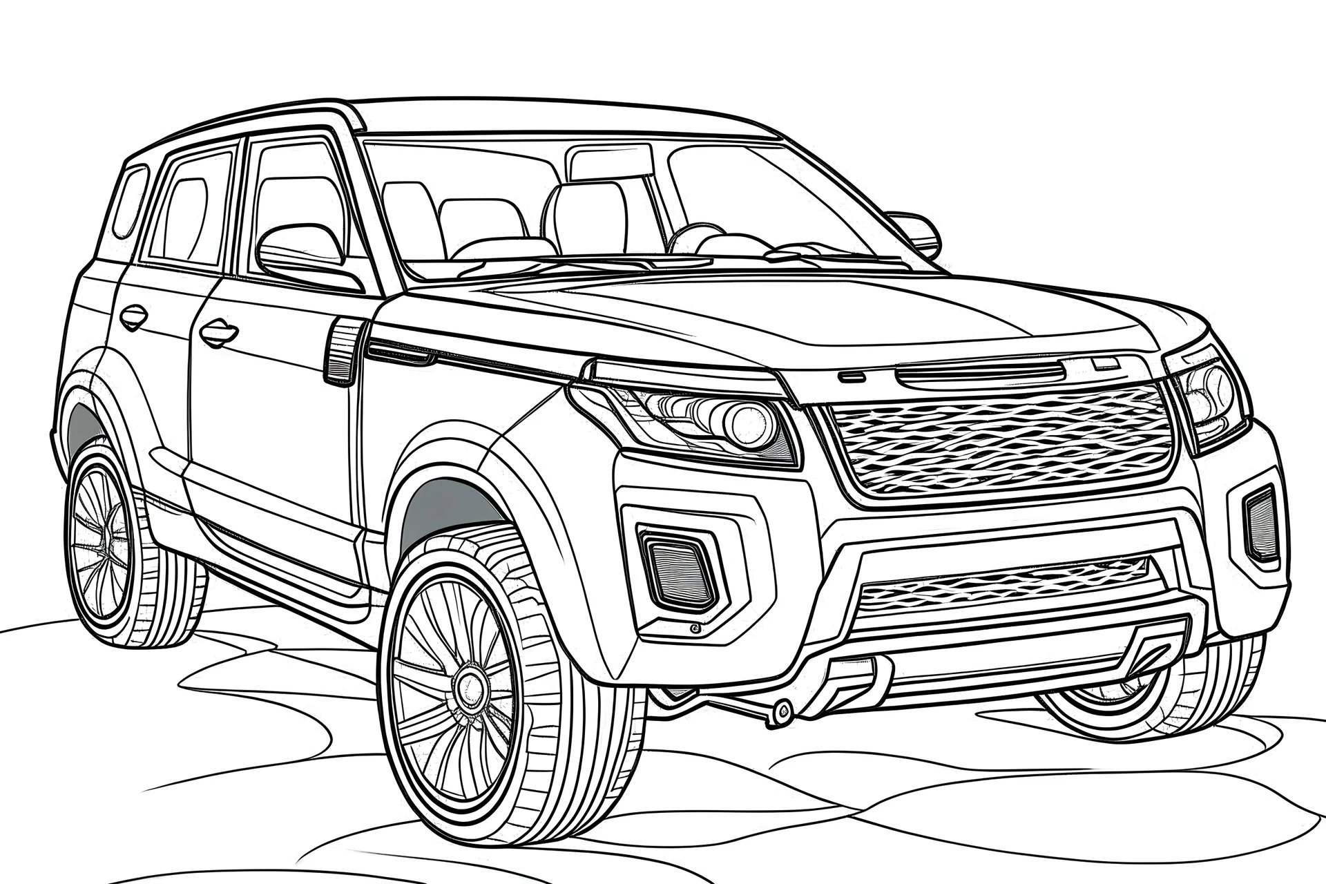 coloring book SUV CAR