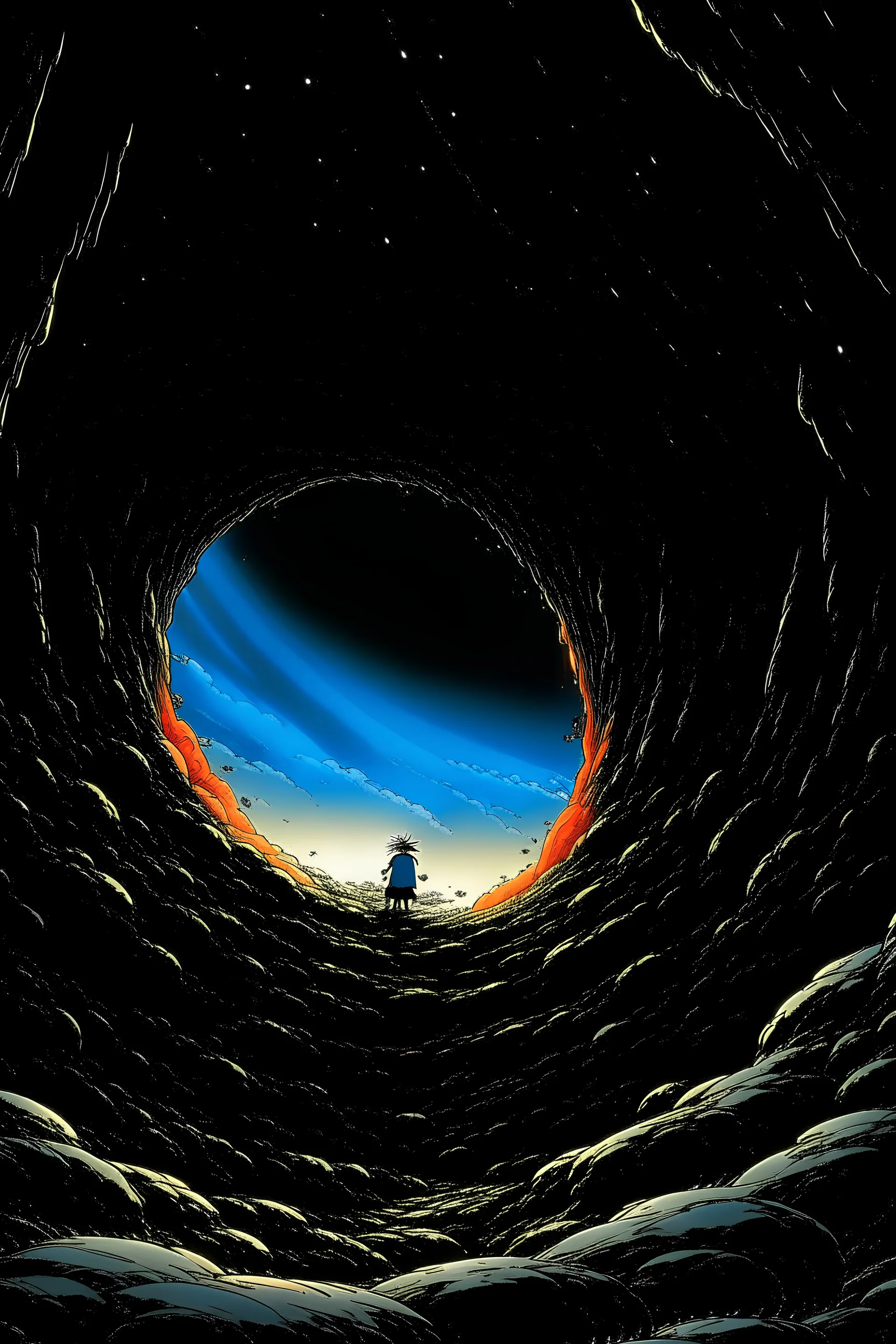 black hole opening in the sky by studio ghibli