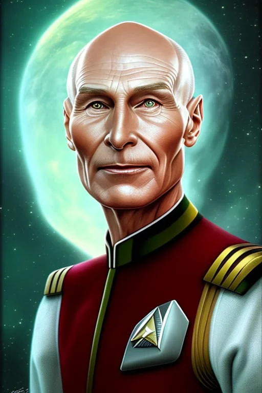 portrait captain Picard star trek Saturn