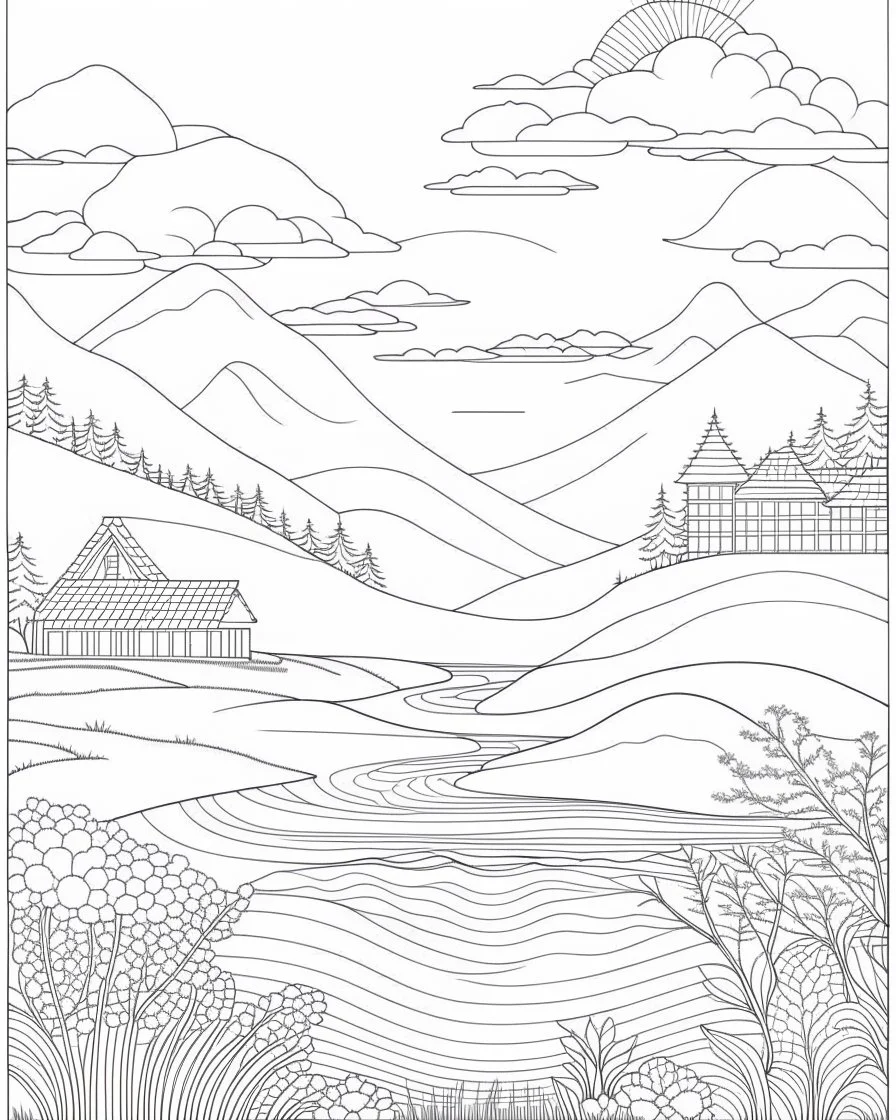 Coloring pages: Unwind, relax, and recharge with the Calmness and Relaxing Landscapes Inner Peace Coloring Book. Experience 60 stress-relieving designs designed for adults and teens. Start coloring your way to tranquility today!