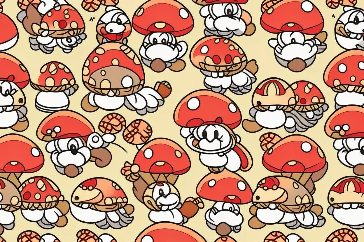 SUPER MARIO MUSHROOM theme PATTERN