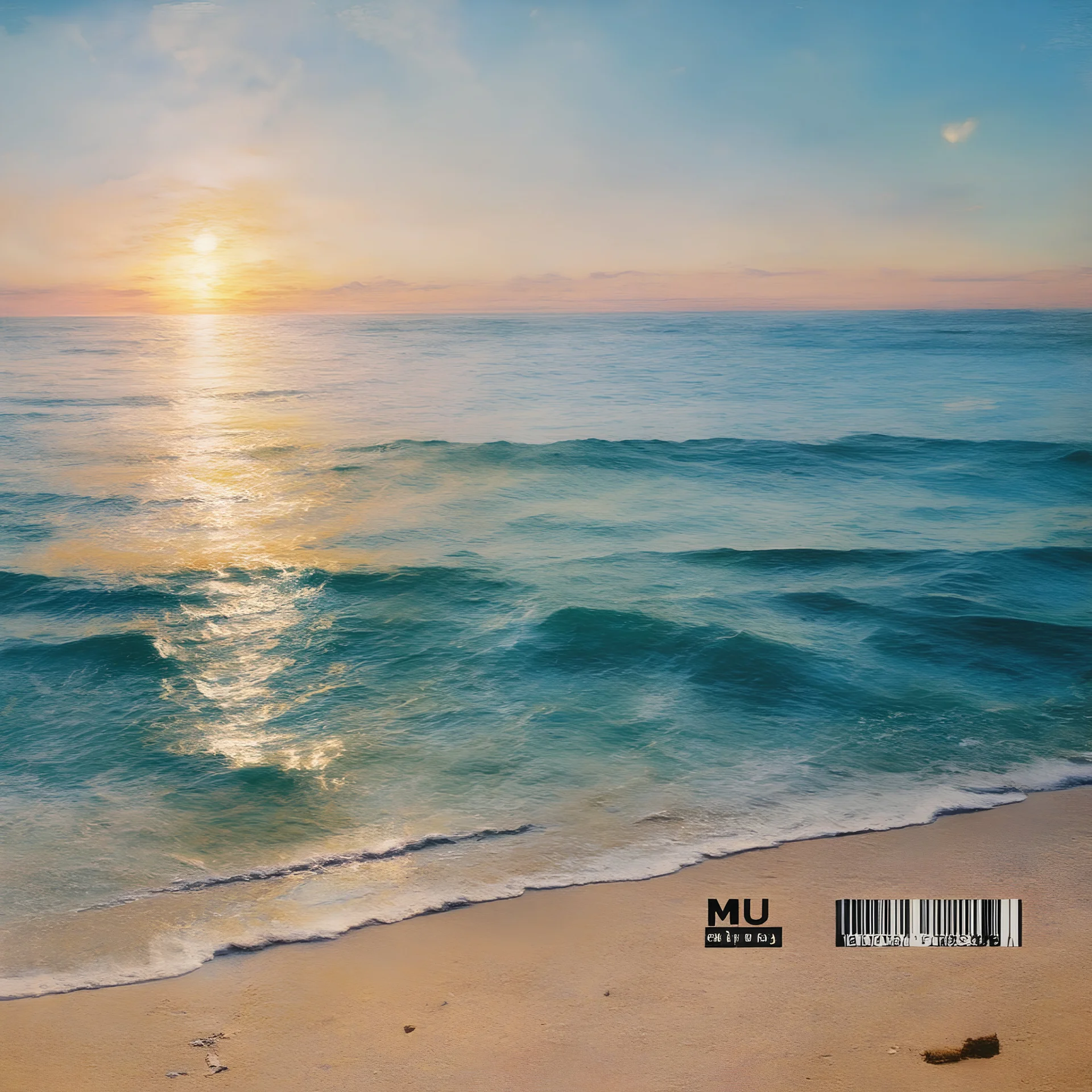 old mu8c album cover with a beach