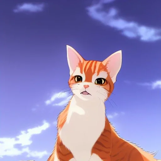 tabby cat animal, anime, ultra-detailed, white background, HD design by makoto shinkai, Granblue Fantasy