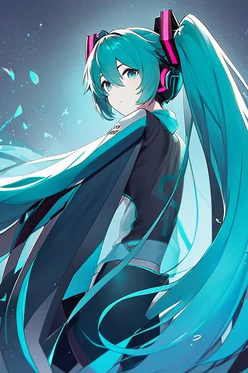 catgirl hatsune miku with big weapons