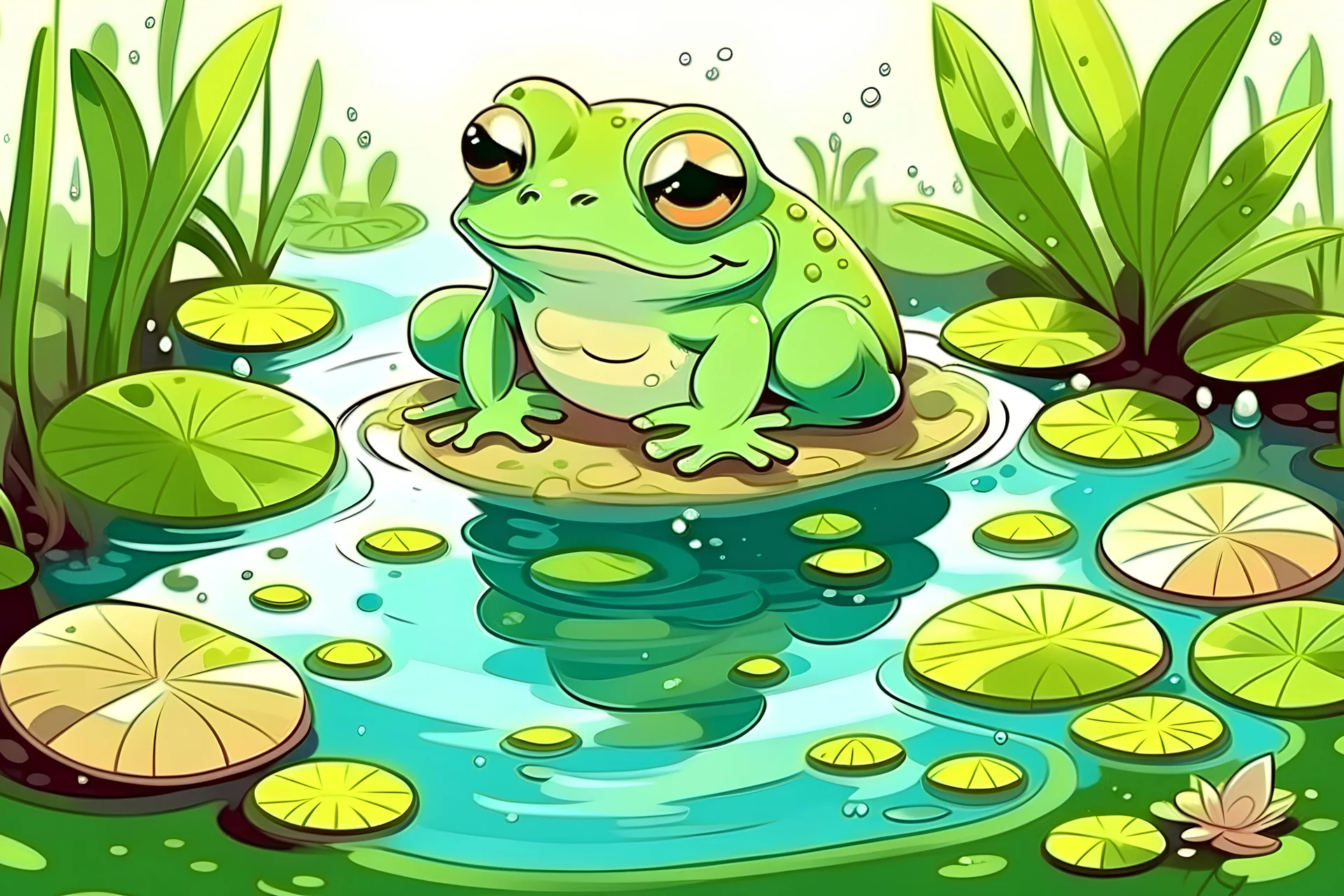 Cute frog cartoon Royalty Free Vector Image - VectorStock