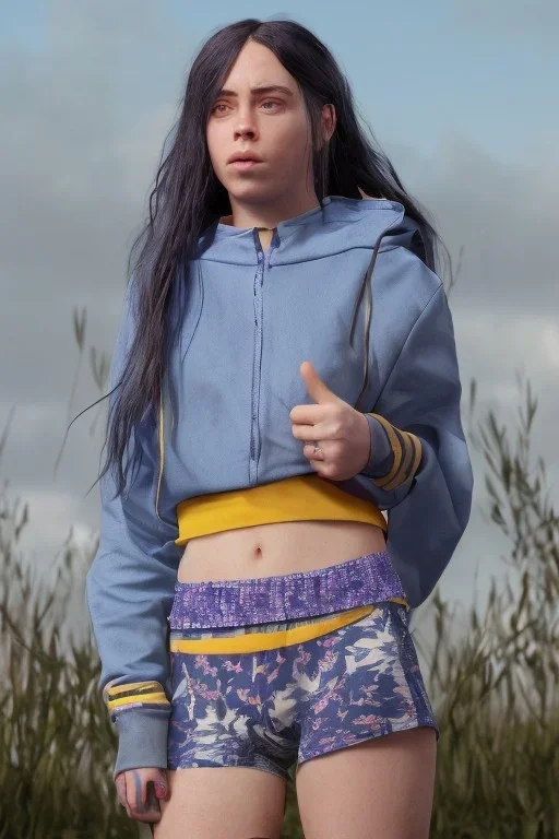 Billie Eilish, in my underpants, photorealistic, 8k