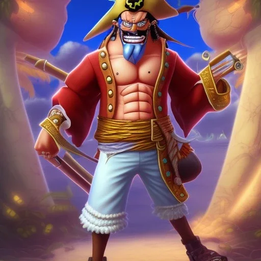 Pirate character as one piece cartoon 4k