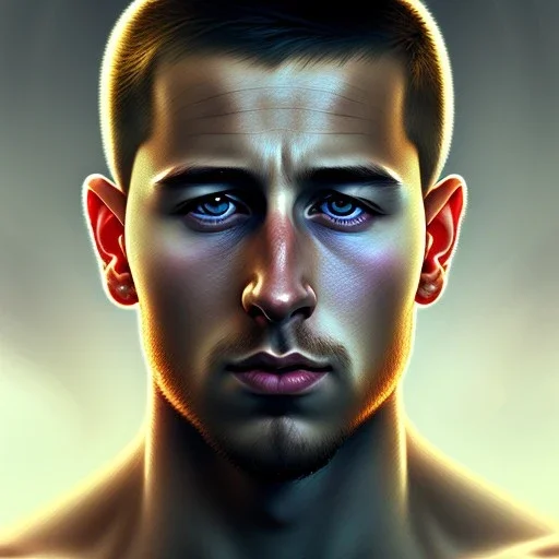 portrait of aggressive eden hazard, d & d, muscular! white, fire, fantasy, intricate, elegant, highly detailed, digital painting, artstation, concept art, smooth, sharp focus, illustration, art by artgerm and greg rutkowski and alphonse mucha