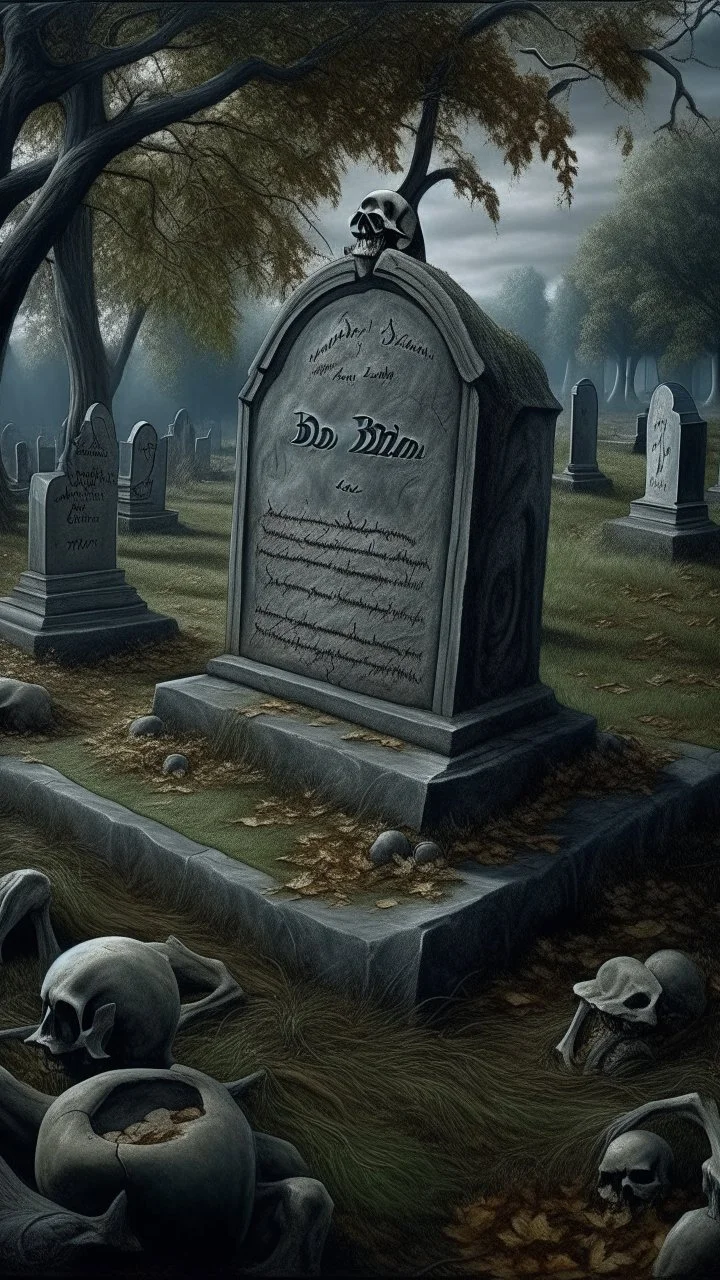 Bosch nightmares paining style Title:a a grave yard stone written on it “Life is a Bitch” on it a dry dark color trees 8k artistic photography, photorealistic concept art, soft natural volumetric cinematic perfect light, chiaroscuro, award-winning photograph, masterpiece, oil on canvas, Raphael, Caravaggio, Greg Rutkowski, people, beksinski, Giger