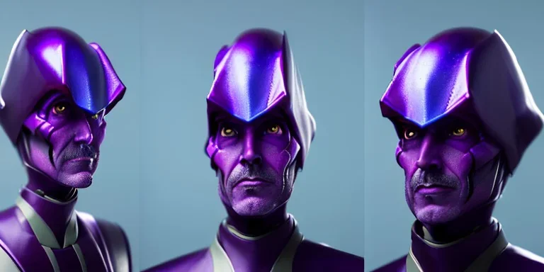 futuristic purple galaxy super villain that has the power of the universe