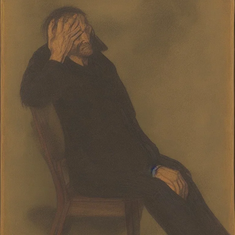 portrait of a depressed man by almeida junior