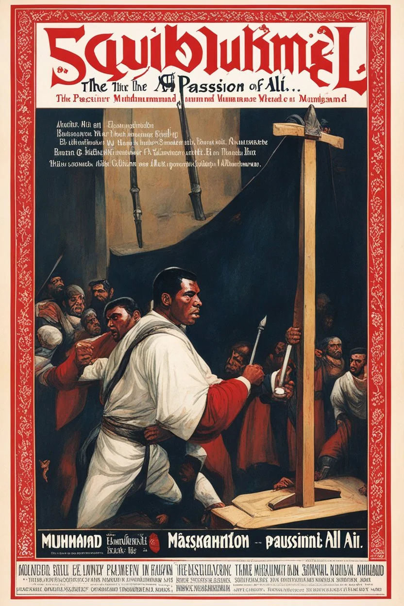 "SHOCKING BLOODY" Guillotine medieval magazine cover: Esquire: The Passion of Muhammad Ali