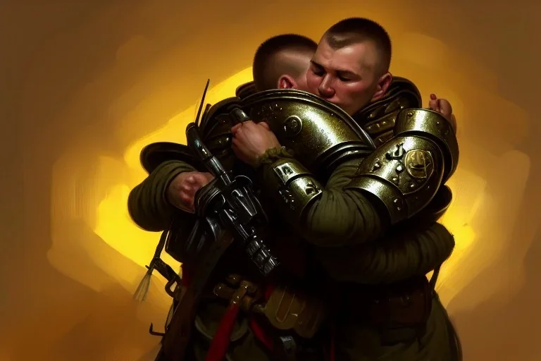 "close up on A ucrain soldier and Russian soldier hug each other in a beautiful house,fireplaceChristmas tree,gift,Christmas gift, Christmas decorations,Christmas tree" 8k resolution concept art by Greg Rutkowski dynamic lighting hyperdetailed intricately detailed Splash art trending on Artstation triadic colors Unreal Engine 5 volumetric lighting Alphonse Mucha WLOP Jordan Grimmer orange and teal"