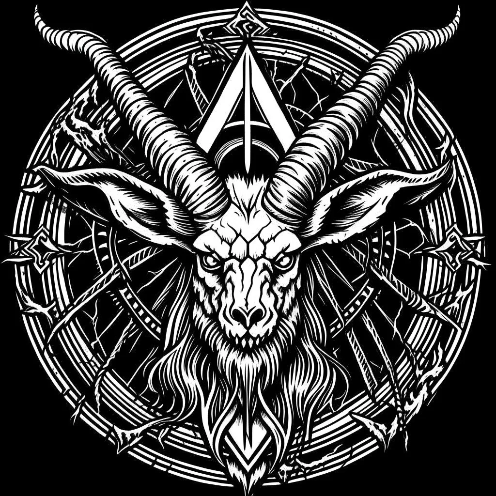 A ocultism symbol of evil, with satanism and nazi goat