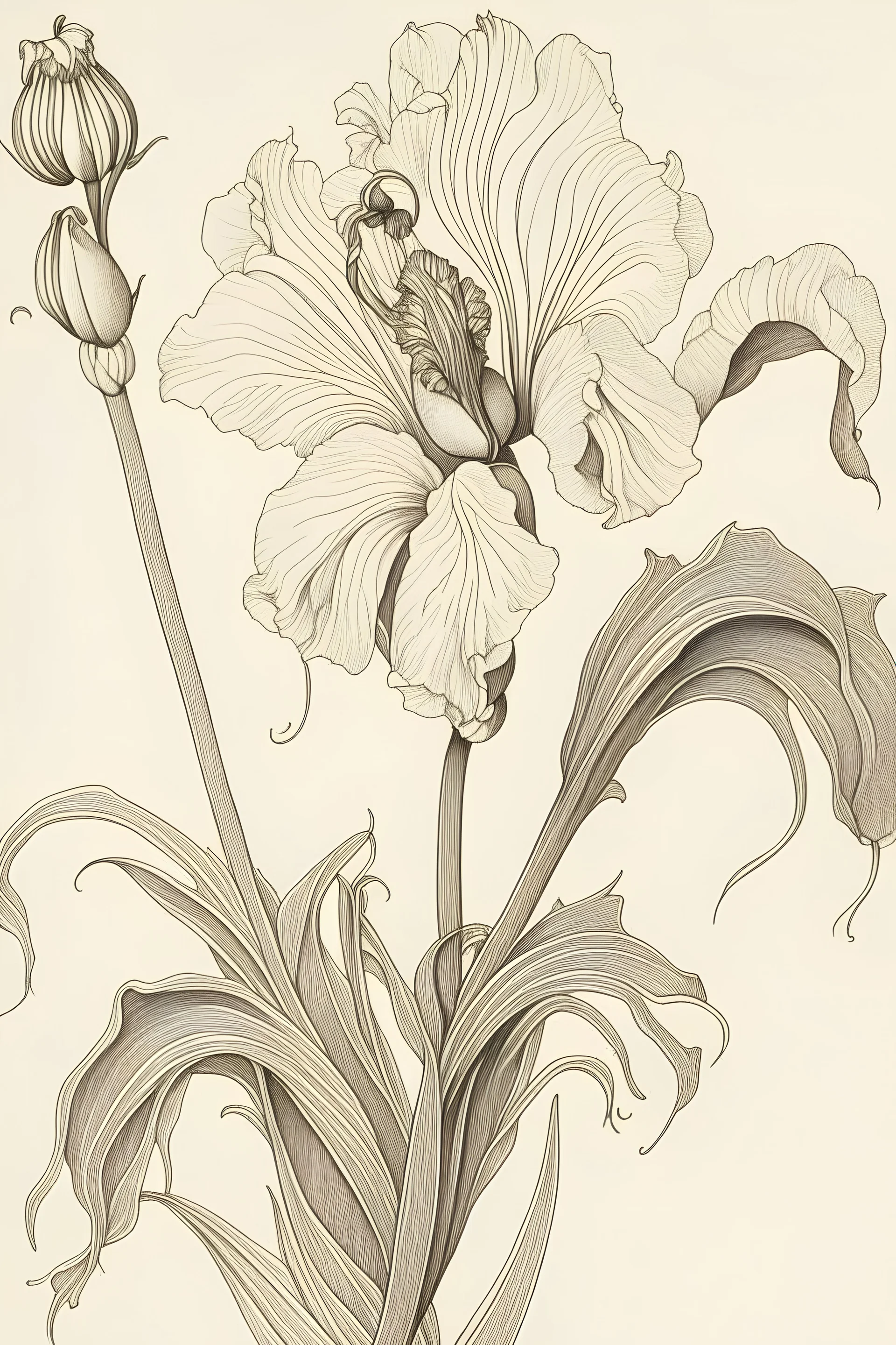 line drawing of an iris