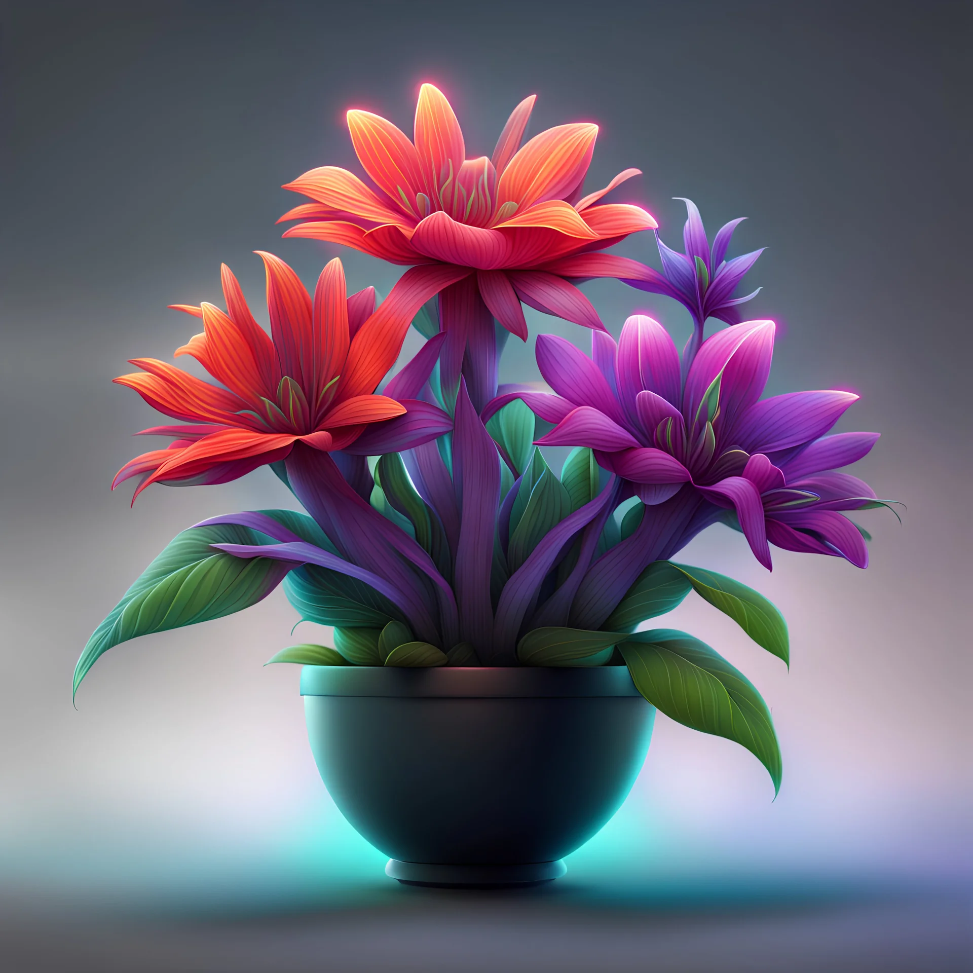 plants and flowers, single object , neon, botanical illustration, ultra realistic, artstation: award-winning: professional portrait: atmospheric: commanding: fantastical: clarity: 16k: ultra quality: striking: brilliance: stunning colors: masterfully crafted.