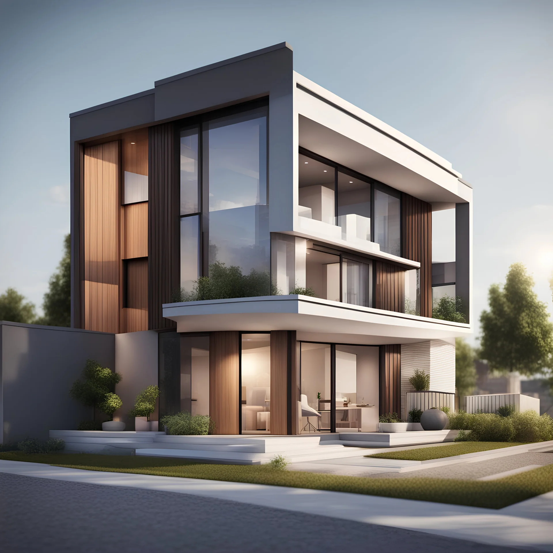 modern two-storey house realistic