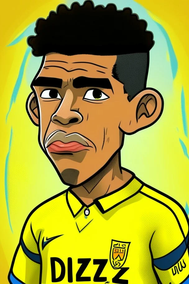 Luis Diaz Colombian soccer player cartoon 2d