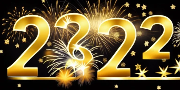 Happy New Year 2023 - golden numbers in holiday night 2023