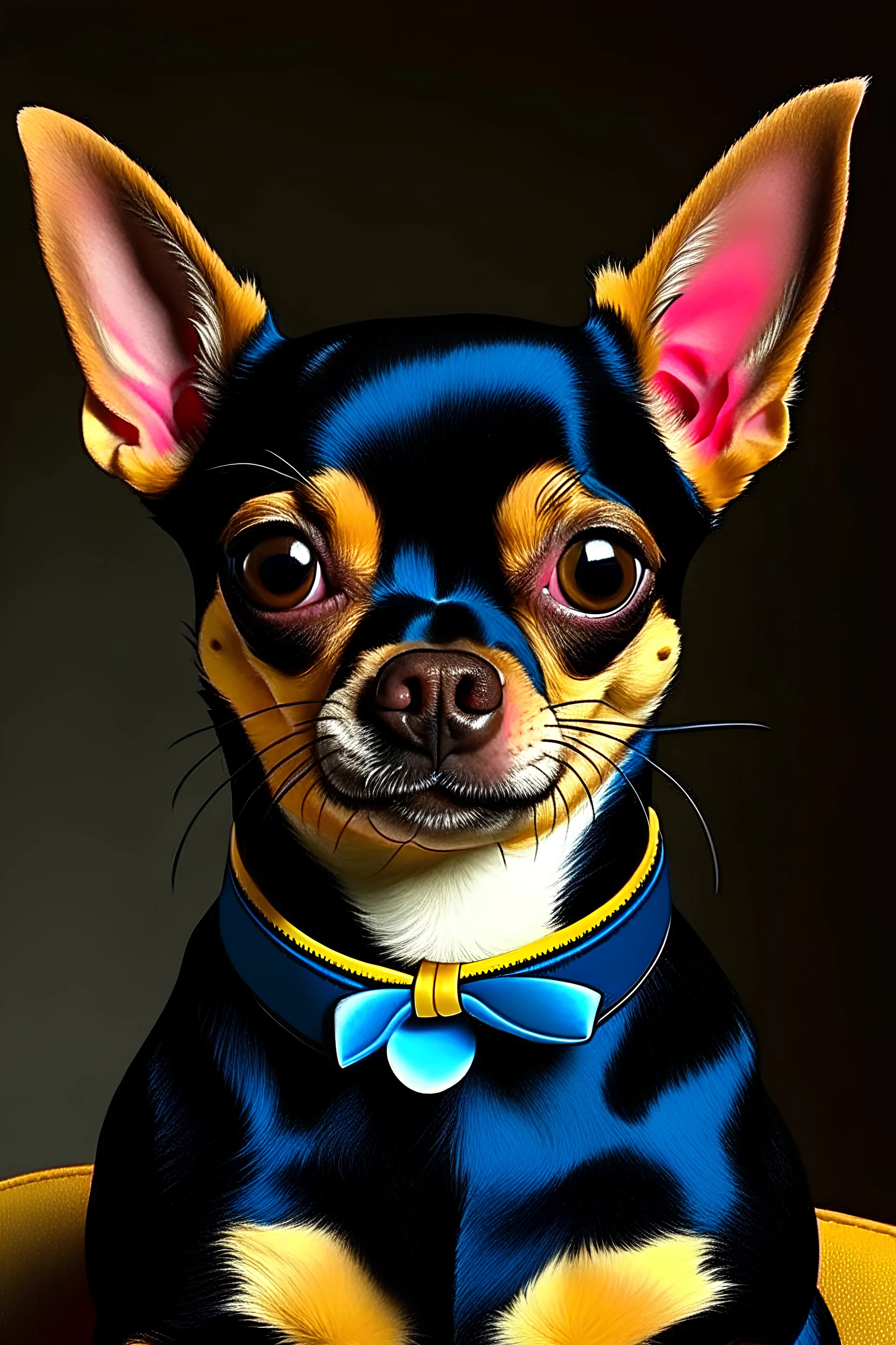 illustration of a chihuahua like james bond